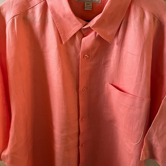 Visitor Men’s Linen Shirt | 2XLT | Mamey | Short Sleeve | Big & Tall | Like New - Picture 3 of 4
